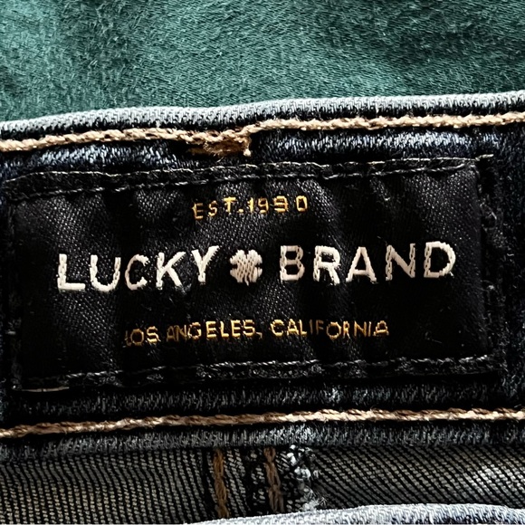 Lucky Brand Bridgette Skinny Jeans Women's 4/27 Blue Frayed Mid Rise Distressed - Picture 13 of 15